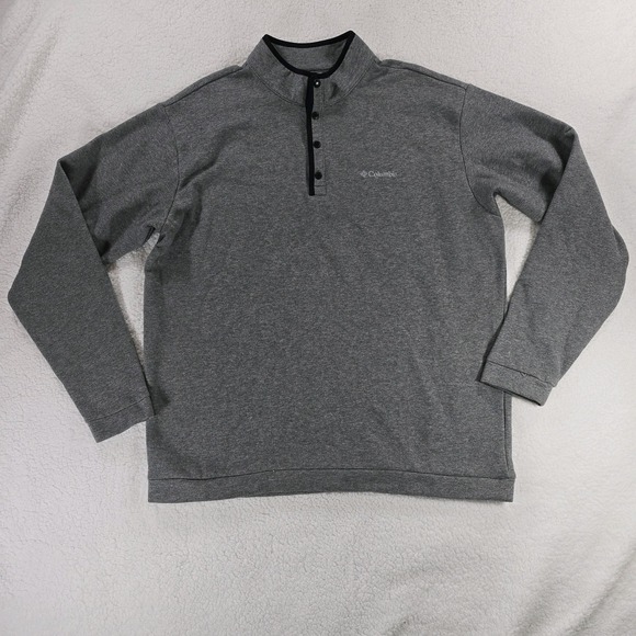 Columbia Half Snap Pullover Mens XL Gray Fleece Casual Outdoor Camping Hiking - Picture 1 of 8